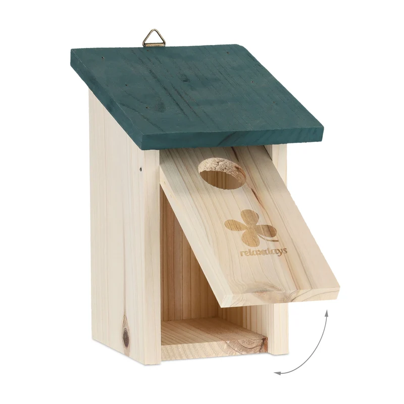 Nichoir pour oiseaux d'extérieur en bois de sapin 35 mm nettoyage facile design naturel 13_0012313