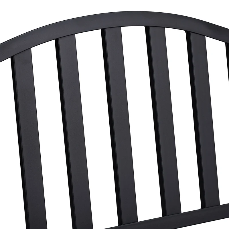 Banc de jardin avec table intégrée 150 x 58,5 x 89 cm pour 3 personnes style élégant en acier gris 13_0010637