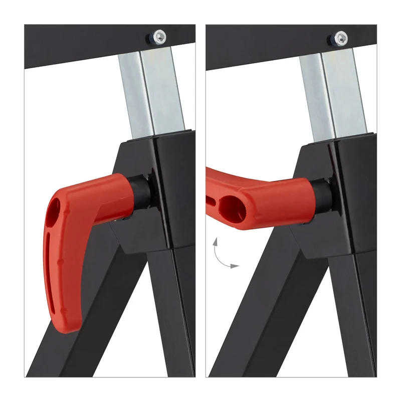 Tréteau pliant réglable hauteur 75 x 60 x 10 cm extension travail pratique en acier noir 13_0011832