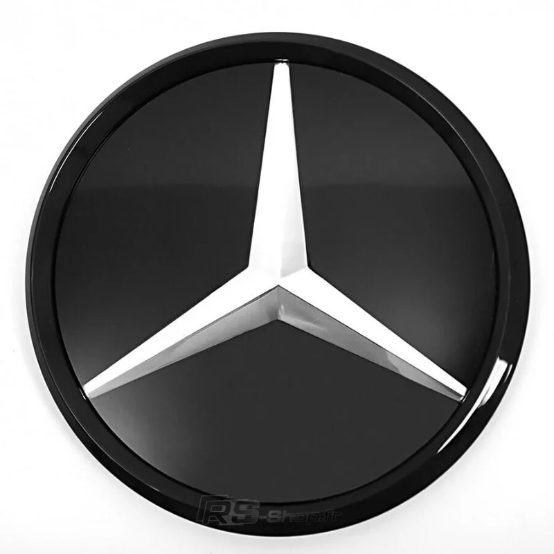 Logo Mercedes Calandre 3D Noir Chrome LED