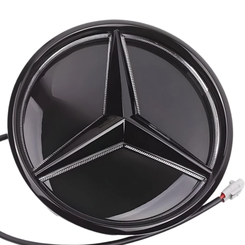 Logo Mercedes Calandre 3D Noir Chrome LED