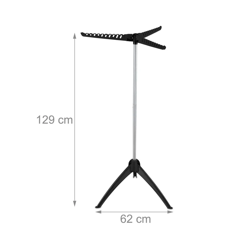 Étendoir pliable compact 3 bras 30 x 60 x 160 cm pour chemises et t-shirts pratique en plastique blanc 13_0010829