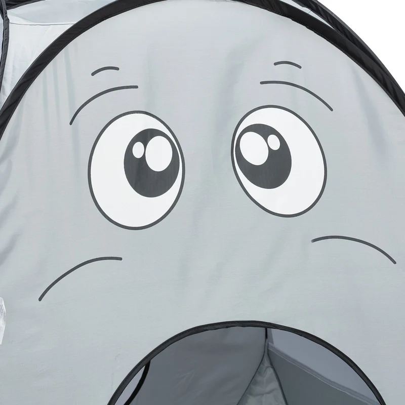 Tente de jeu en forme d'éléphant avec tunnel pour enfants 100 x 90 x 90 cm ambiance ludique en polyester gris 13_0011605