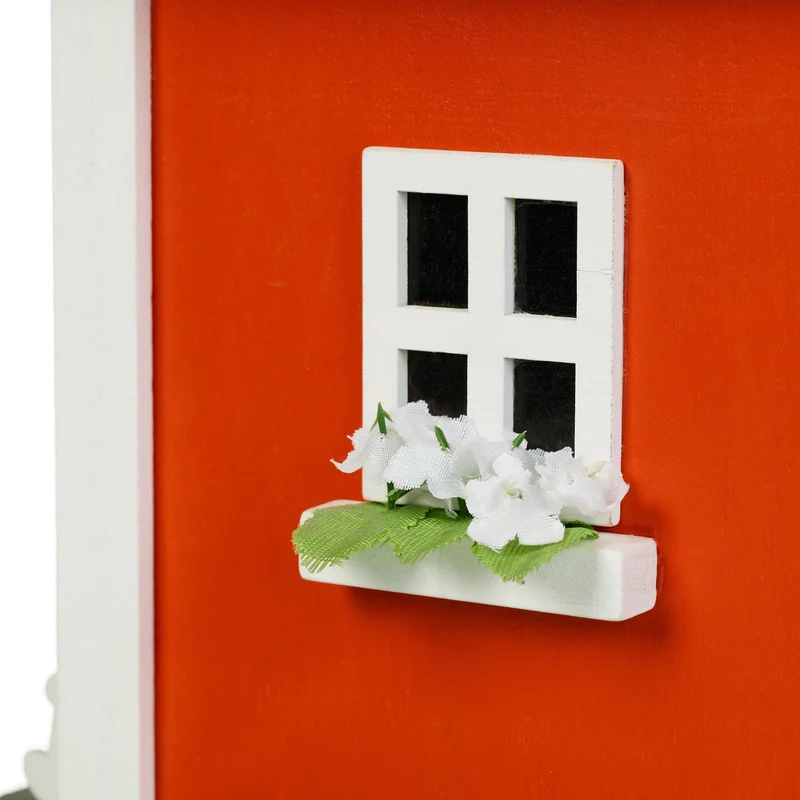 Cabane à oiseaux décorative en bois résistant style rustique pour jardin 30 x 20 x 15 cm en bois marron 13_0012560