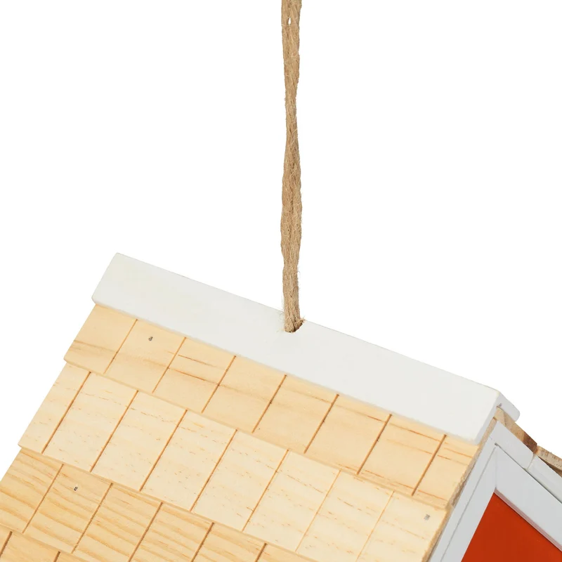 Cabane à oiseaux décorative en bois résistant style rustique pour jardin 30 x 20 x 15 cm en bois marron 13_0012560