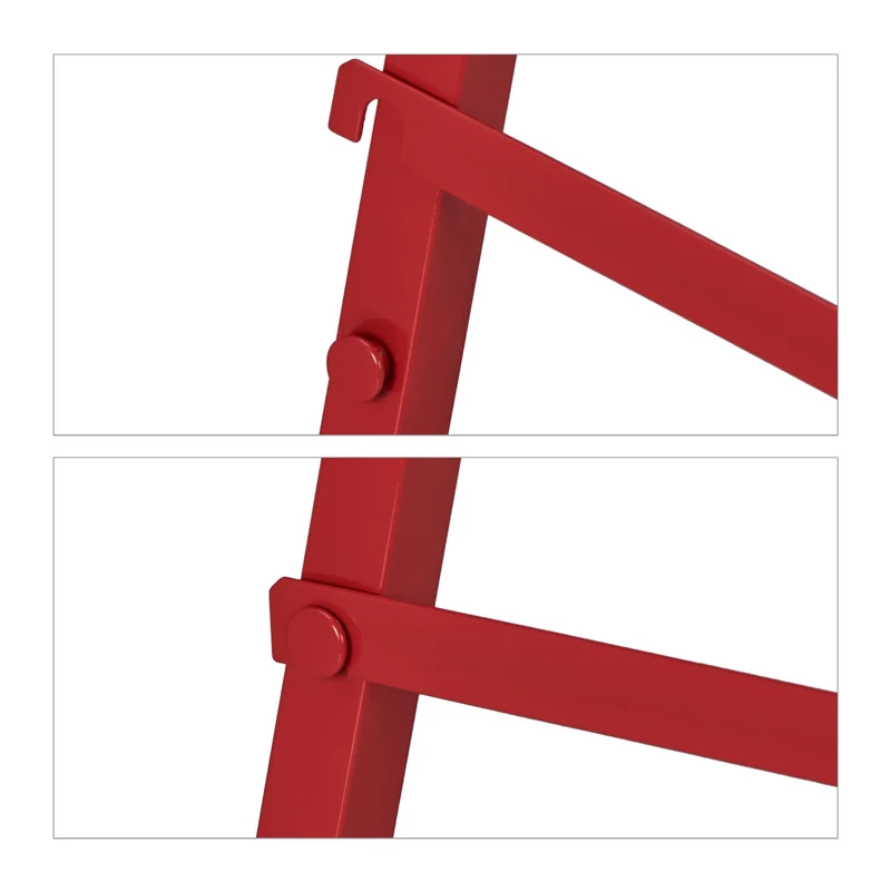 Lot de 2 tréteaux en métal pour bricolage polyvalent design épuré 75 x 60 x 70 cm en métal rouge 13_0011816