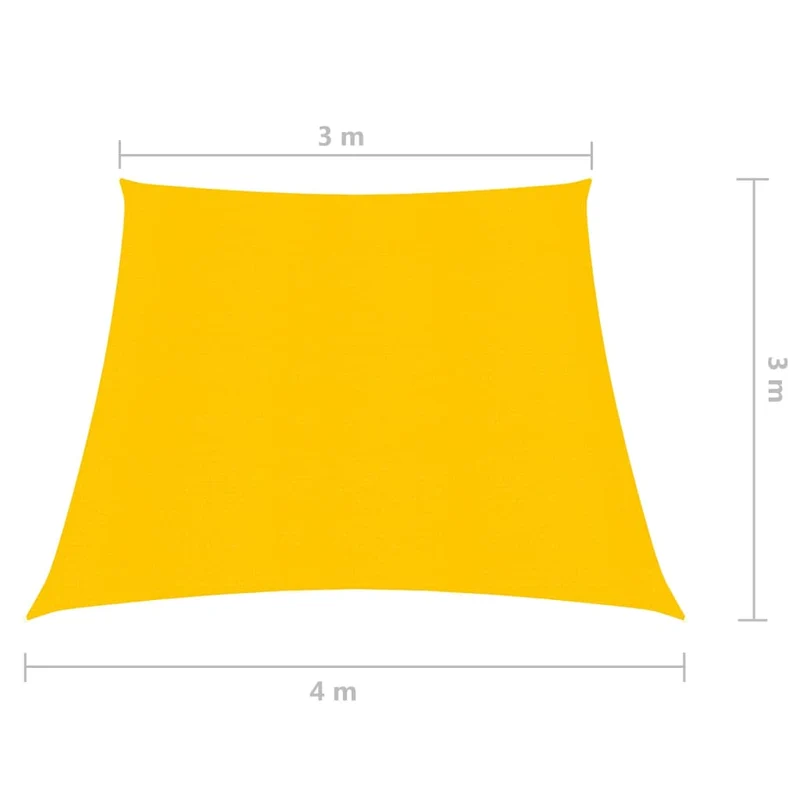 Voile toile d'ombrage parasol 160 g/m² PEHD 3/4 x 3 m jaune 02_0009124