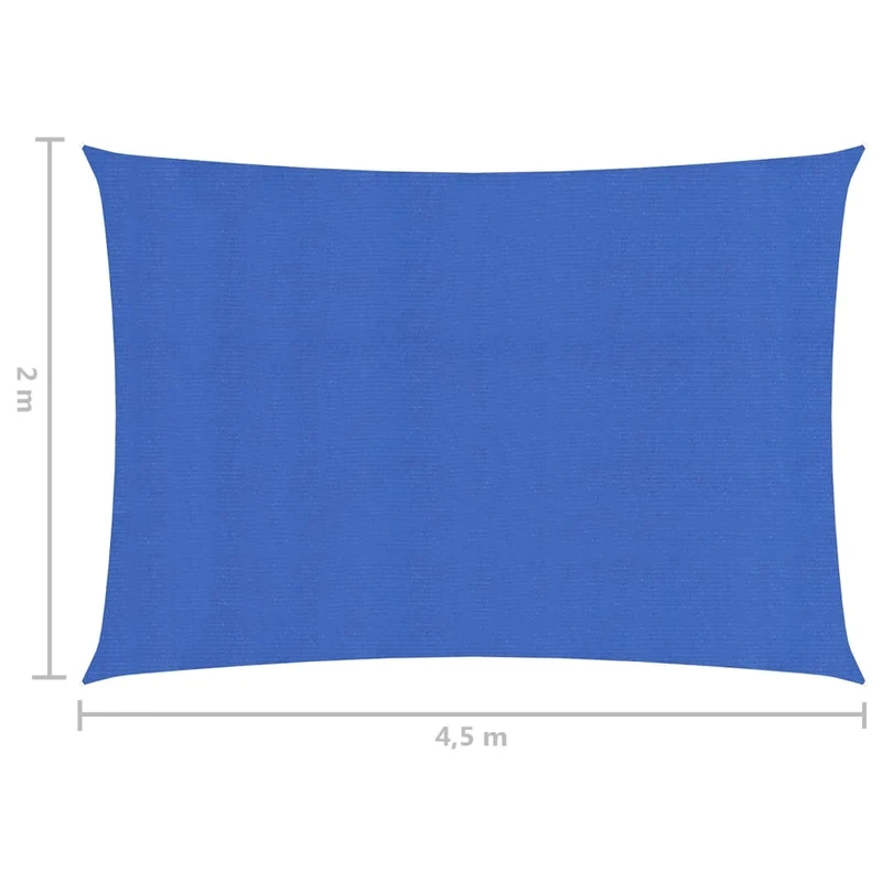Voile toile d'ombrage parasol 160 g/m² PEHD 2 x 4,5 m bleu 02_0009056
