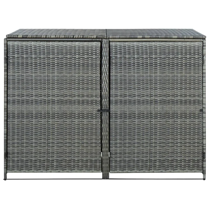 Abri de poubelle double Résine tressée 148 x 77 x 111cm anthracite 02_0022381