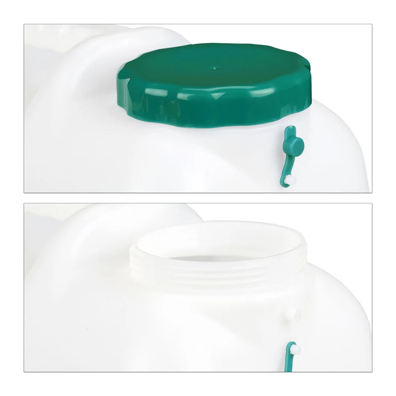 Bidon d'eau douce transportable avec robinet 38 x 22 x 39 cm idéal camping pratique en plastique blanc 13_0010599