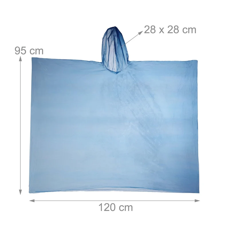 Lot de 13 ponchos jetables imperméables randonnée festival 95 x 120 cm en PE transparent 13_0012894
