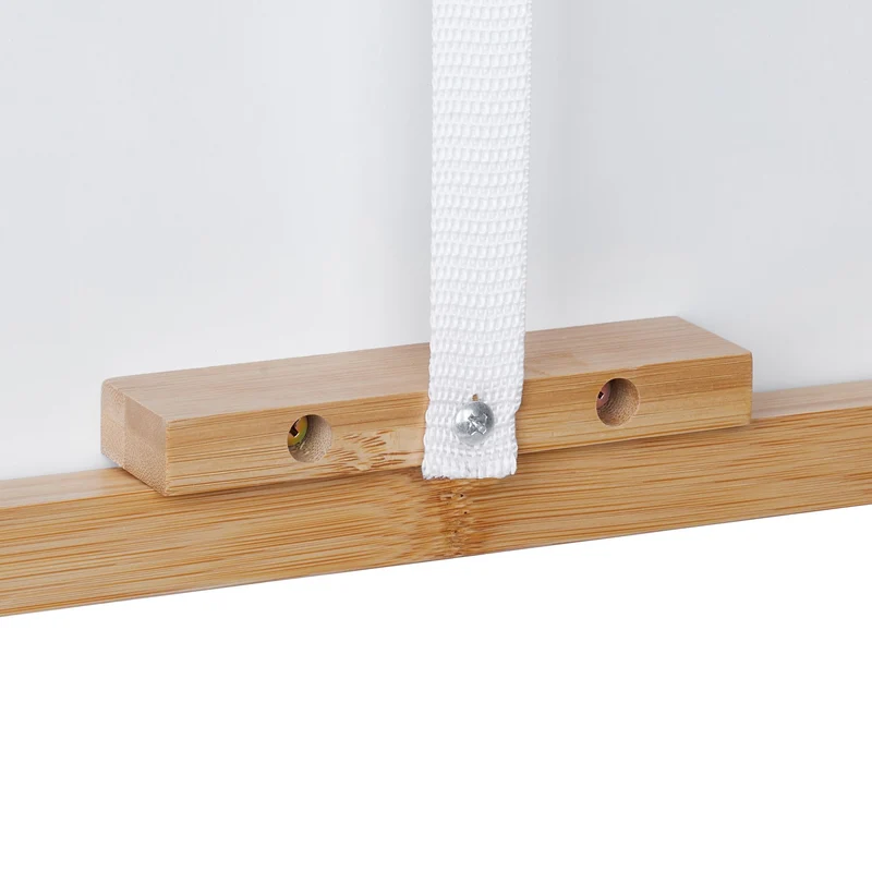 Table d’appoint pliante polyvalente 80 x 50 x 75 cm pratique design élégant en bambou blanc 13_0012131