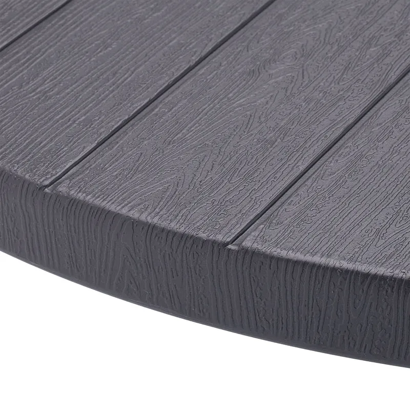 Table de jardin ronde à manger 90 x 90 x 75 cm design moderne 4 personnes en plastique gris 13_0012891