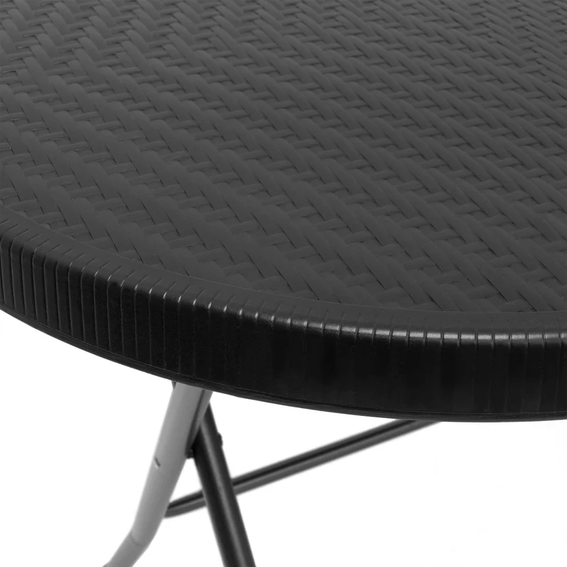 Table pliante rectangulaire jardin 74 x 121,5 x 61,5 cm facile à ranger design moderne en plastique gris 13_0009412