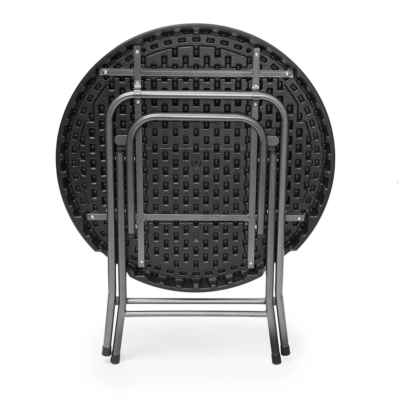 Table pliante rectangulaire jardin 74 x 121,5 x 61,5 cm facile à ranger design moderne en plastique gris 13_0009412