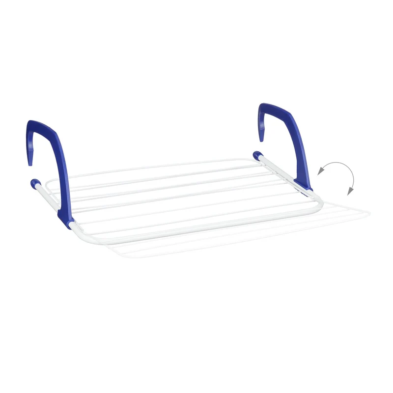 Étagère séchoir à linge pliable balcon intérieur 60 x 30 x 40 cm peu encombrant transportable en métal gris 13_0013182