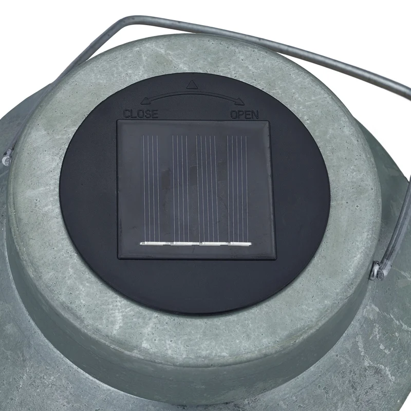 Lampe solaire d'extérieur décorative rétro jardin 30 x 20 cm avec guirlande LED ambiance cosy en rotin noir 13_0011916
