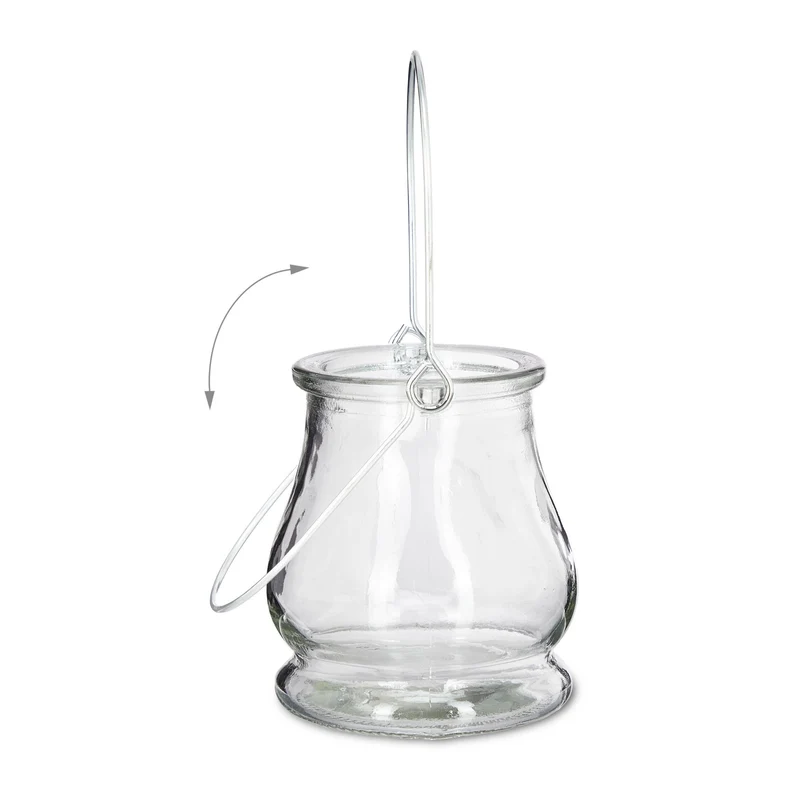 Lot de 12 photophores décoratifs pour jardin fête intérieur extérieur 10 x 8,5 cm en verre transparent 13_0011597