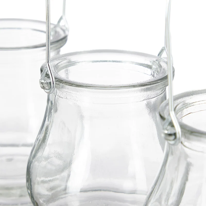 Lot de 12 photophores décoratifs pour jardin fête intérieur extérieur 10 x 8,5 cm en verre transparent 13_0011597