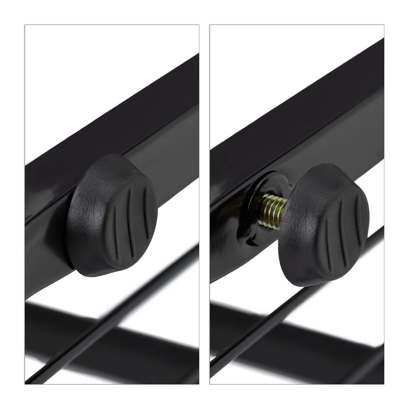 Étagère à plantes escalier moderne 107 x 44 x 24 cm support stable en acier noir 13_0010802