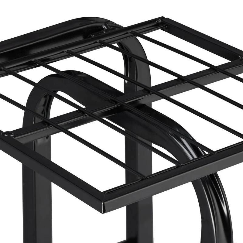 Étagère à plantes escalier moderne 107 x 44 x 24 cm support stable en acier noir 13_0010802