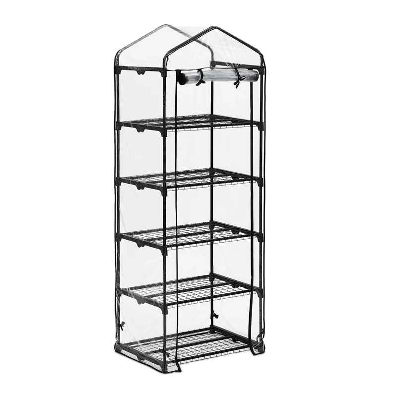 Serre de jardin verticale pour balcon 5 étagères idéale pour légumes et plantes aromatiques en plastique translucide 13_0011934