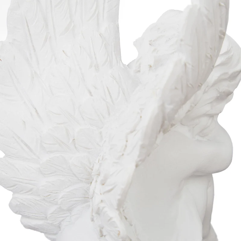 Lot de 2 anges funéraires en résine décoratifs tombes ou jardins 10 x 7,5 x 6 cm en gris 13_0009254