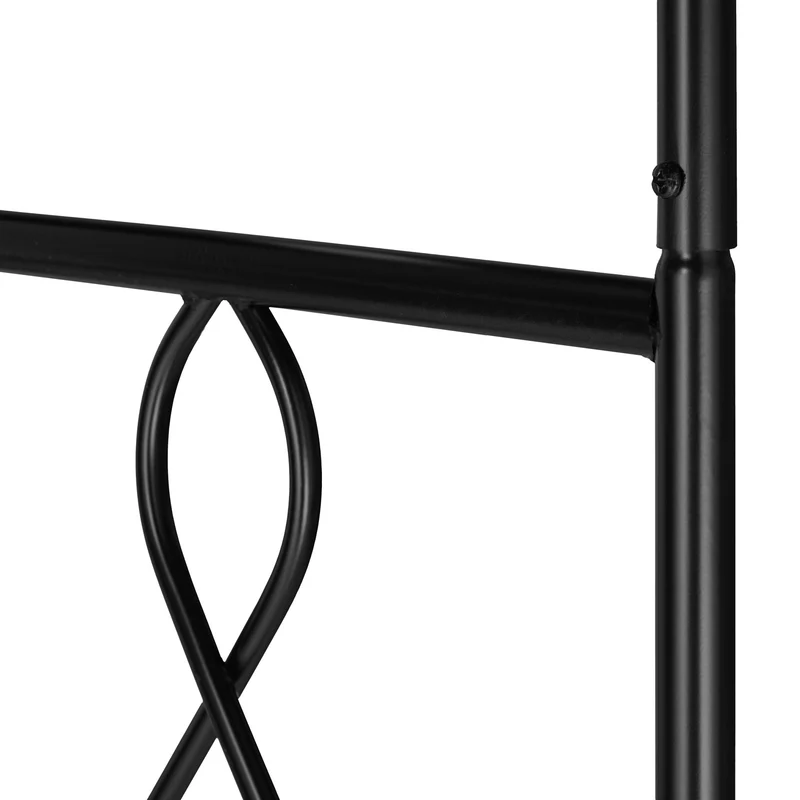Arche à rosiers ornementée vintage jardin support pour plantes grimpantes 200 x 100 x 50 cm en métal noir 13_0012335
