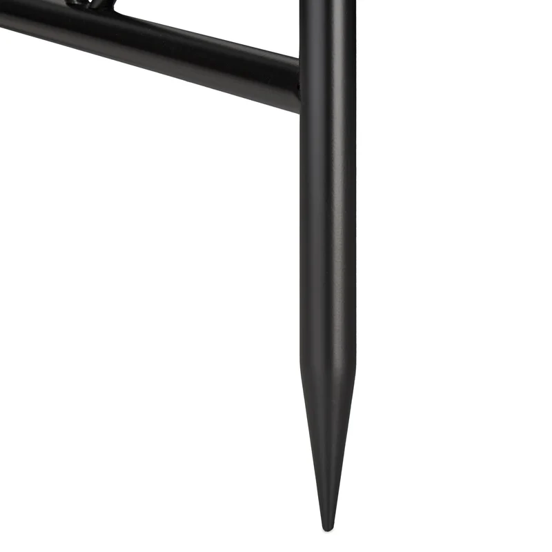 Arche à rosiers ornementée vintage jardin support pour plantes grimpantes 200 x 100 x 50 cm en métal noir 13_0012335