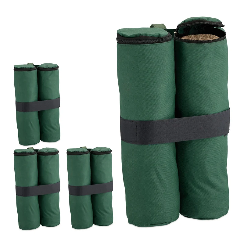 Lot de 4 sacs de lestage étanches extérieur installation facile 40 x 30 x 20 cm en tissu oxford noir 13_0015396