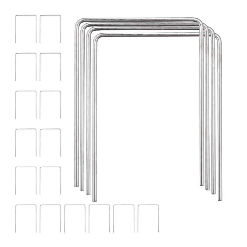 Lot de 20 arceaux de croquet pour agrandir le parcours de jeu extérieur amusant jardin en acier gris 13_0011791