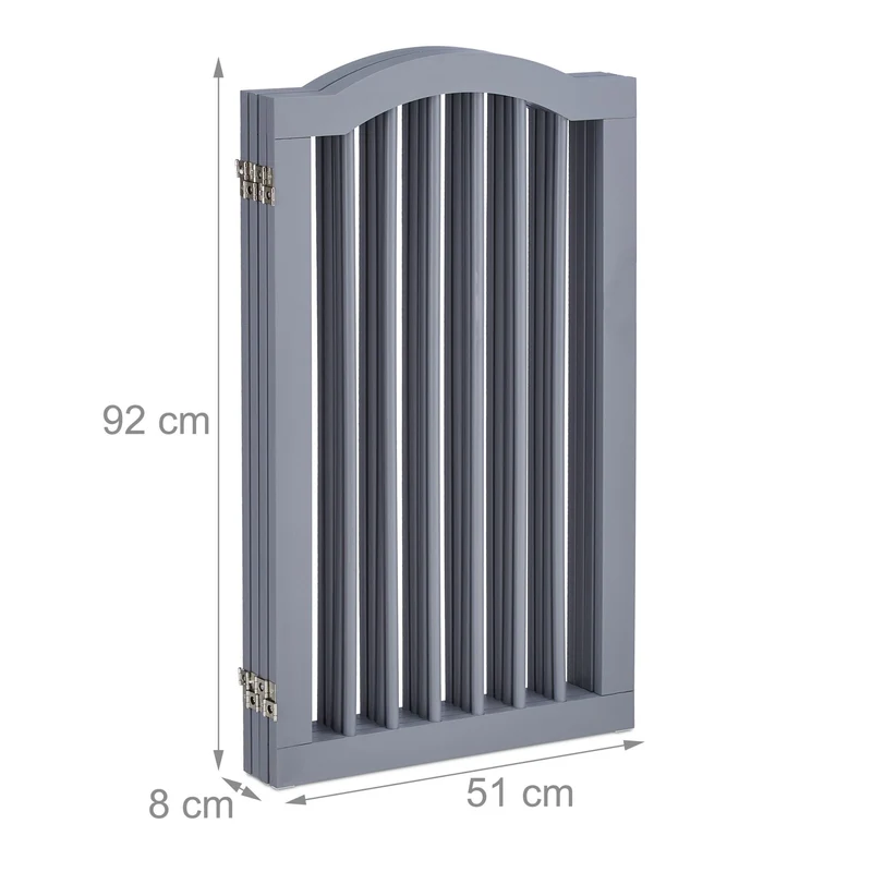 Barrière de sécurité réglable animaux domestiques 92 x 75 cm stabilité optimale ambiance cosy en métal gris 13_0011301