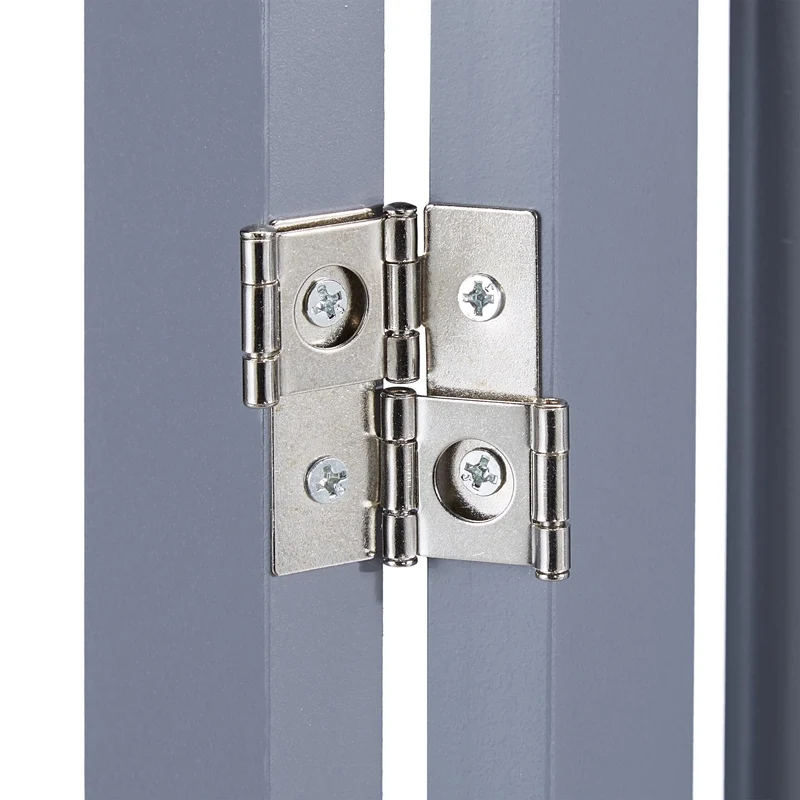 Barrière de sécurité réglable animaux domestiques 92 x 75 cm stabilité optimale ambiance cosy en métal gris 13_0011301