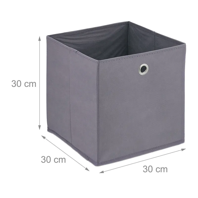 Lot de 4 boîtes de rangement pliables carrées 30 x 30 x 30 cm pratiques chambre salon en tissu gris 13_0013906