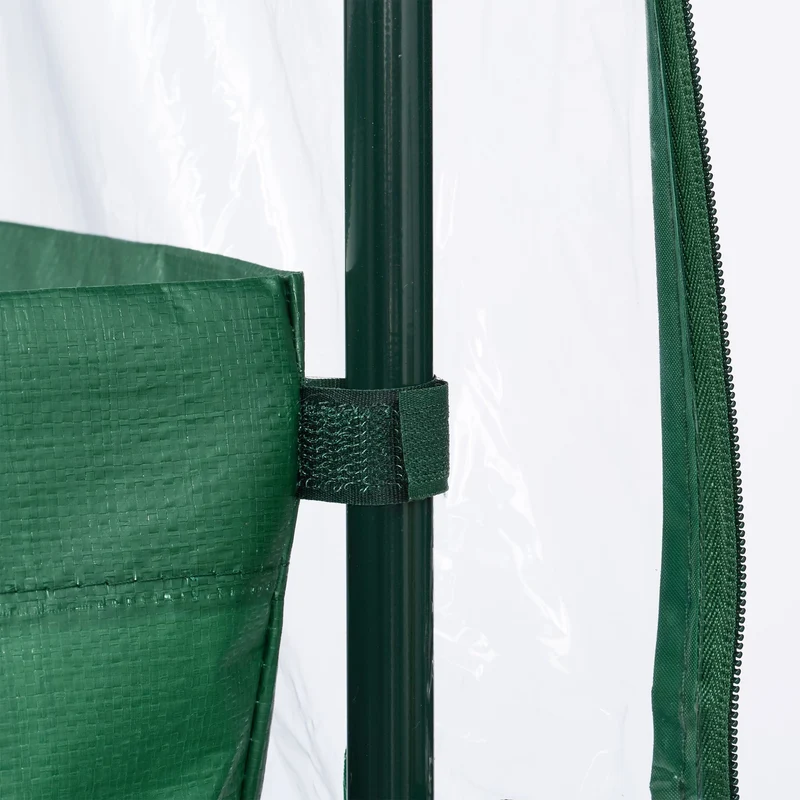Serre de balcon transparente compacte avec sac de plantation pour légumes et herbes 140 x 78 x 78 cm en plastique blanc 13_0015742