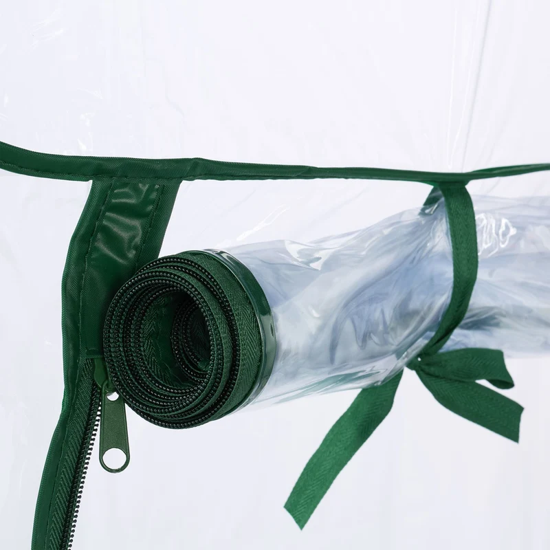 Serre de balcon transparente compacte avec sac de plantation pour légumes et herbes 140 x 78 x 78 cm en plastique blanc 13_0015742