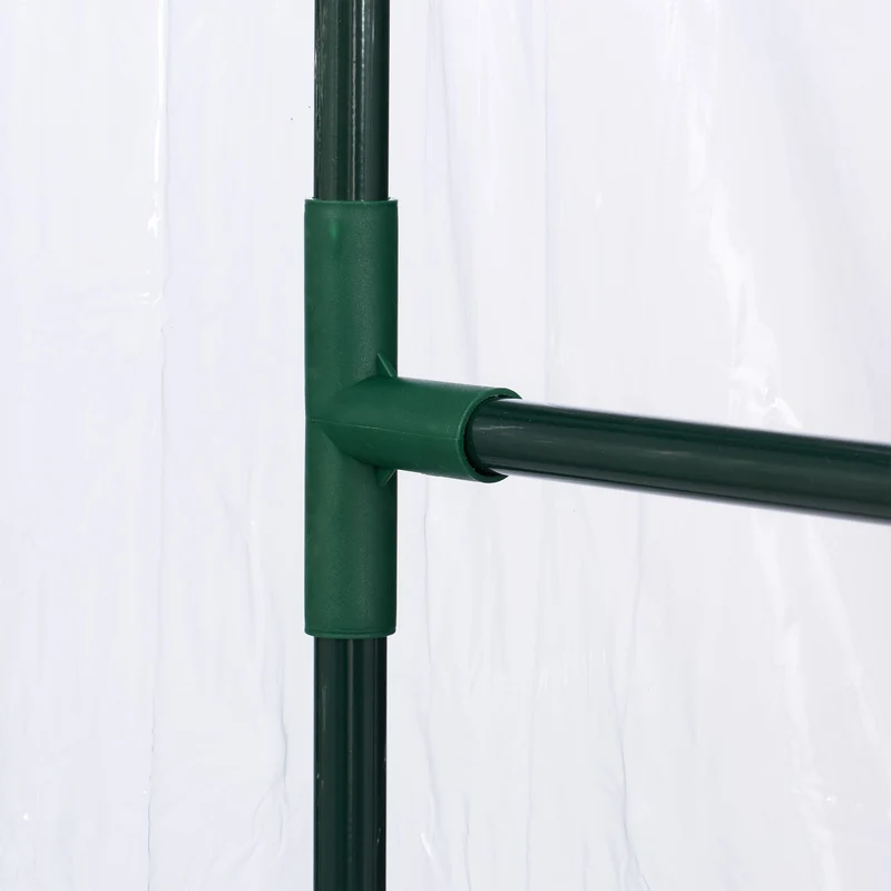 Serre de balcon transparente compacte avec sac de plantation pour légumes et herbes 140 x 78 x 78 cm en plastique blanc 13_0015742