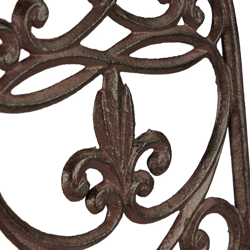 Lot de 2 bordures décoratives de jardin ajustées style rustique 32,5 x 17,5 x 1 cm en fonte de fer marron foncé 13_0013401