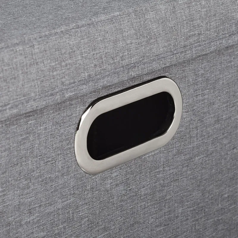 Lot de 2 boîtes de rangement pliantes modernes pratique 34 x 43 x 43 cm en polyester gris 13_0009791