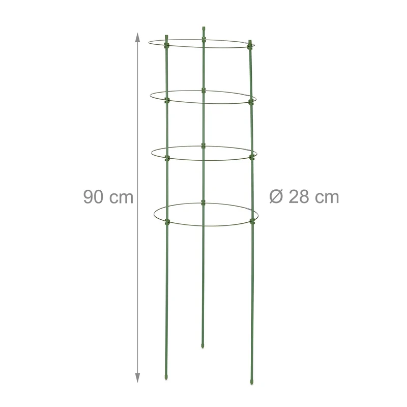 Lot de 8 tuteurs à tomates réglables pour plantes d'intérieur balcon jardin 180 x 5 cm en métal vert 13_0013148