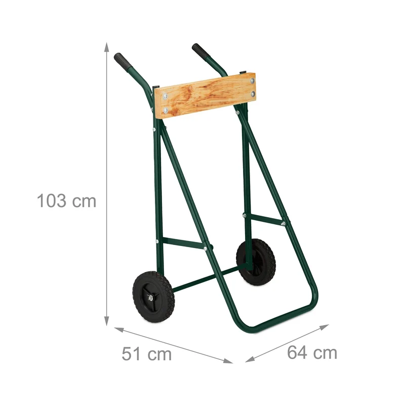 Support de transport pour moteur hors-bord vertical 70 x 40 x 30 cm en acier vert foncé 13_0012988
