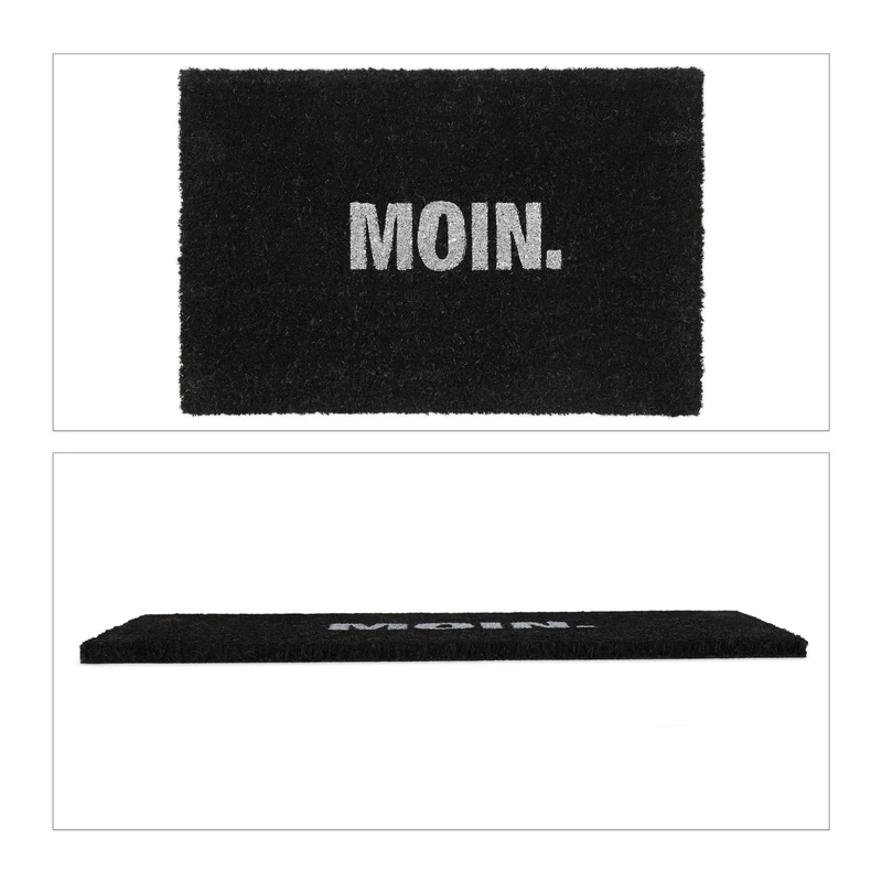 Paillasson antidérapant intérieur extérieur 75 x 45 cm en coco noir 13_0011386