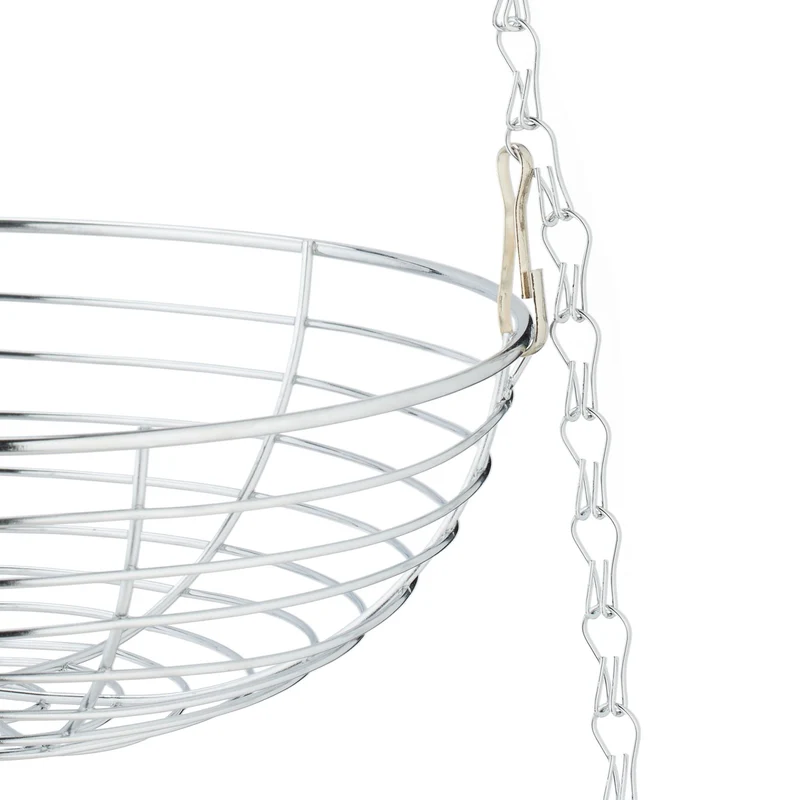 Étagère à fruits suspendue 3 niveaux peu encombrante style moderne cuisine en métal noir 13_0013791