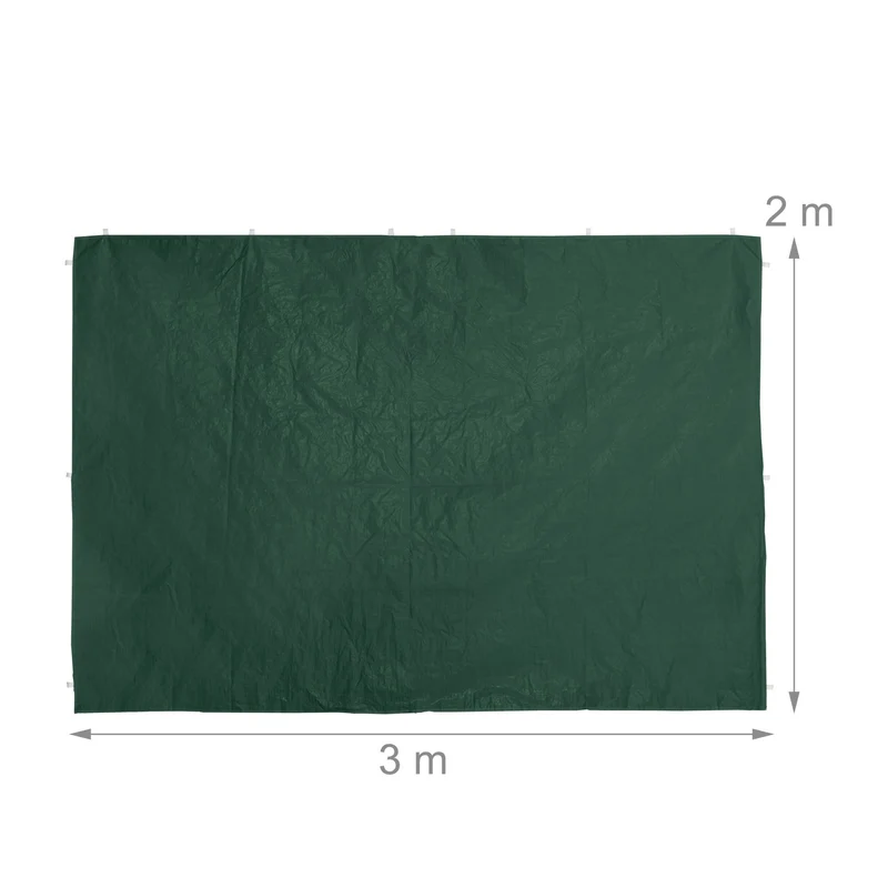 Lot de 2 parois latérales pour tonnelle jardin protection pluie vent soleil 200 x 180 cm en PE vert 13_0010634