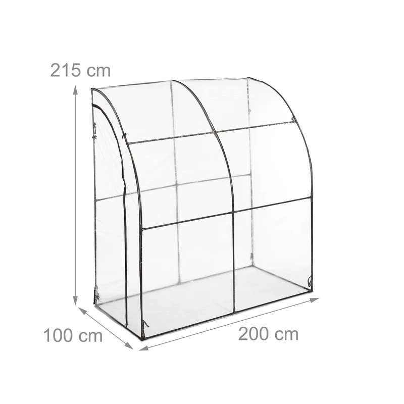 Serre de jardin praticable pour tomates et concombres 200 x 100 x 200 cm accès facile ambiance chaude en PVC translucide 13_0011936