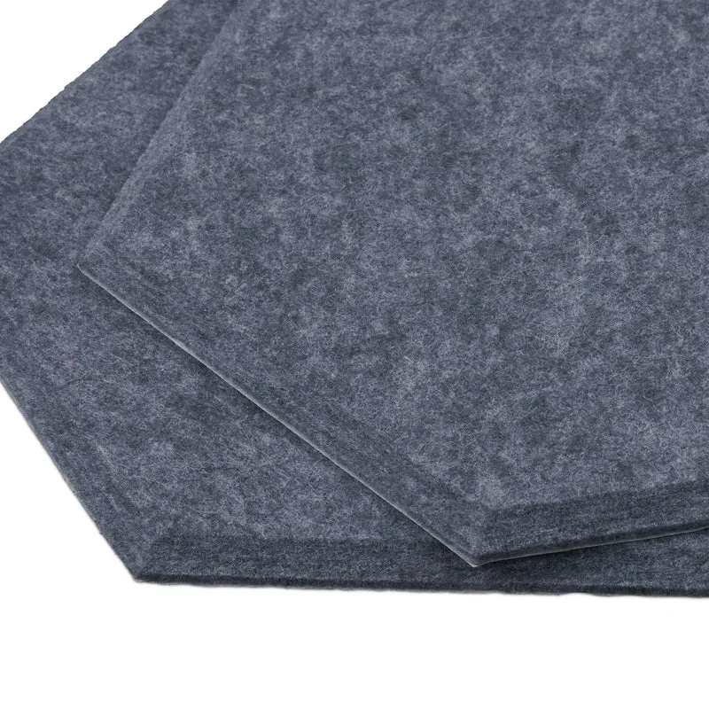 Lot de 6 pense-bêtes hexagonaux modernes design fonctionnel bureau 10 x 10 x 1 cm en feutre gris 13_0013987
