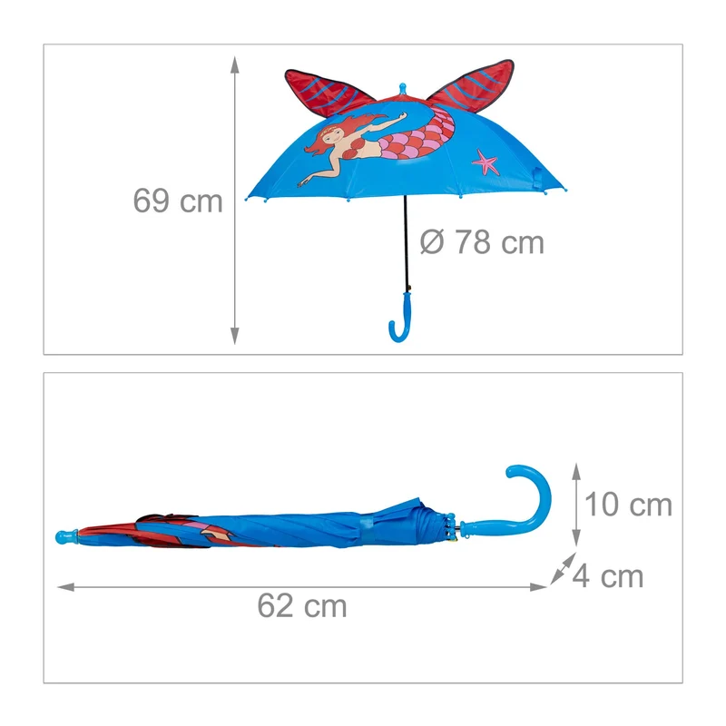 Parapluie pour enfants compact facile à ouvrir motif coloré 50 x 70 cm en polyester multicolore 13_0013304