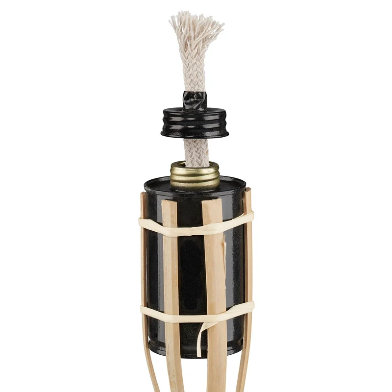 Lot de 12 torches de jardin décoratives éclairage d'ambiance 120 cm en bambou naturel 13_0012985
