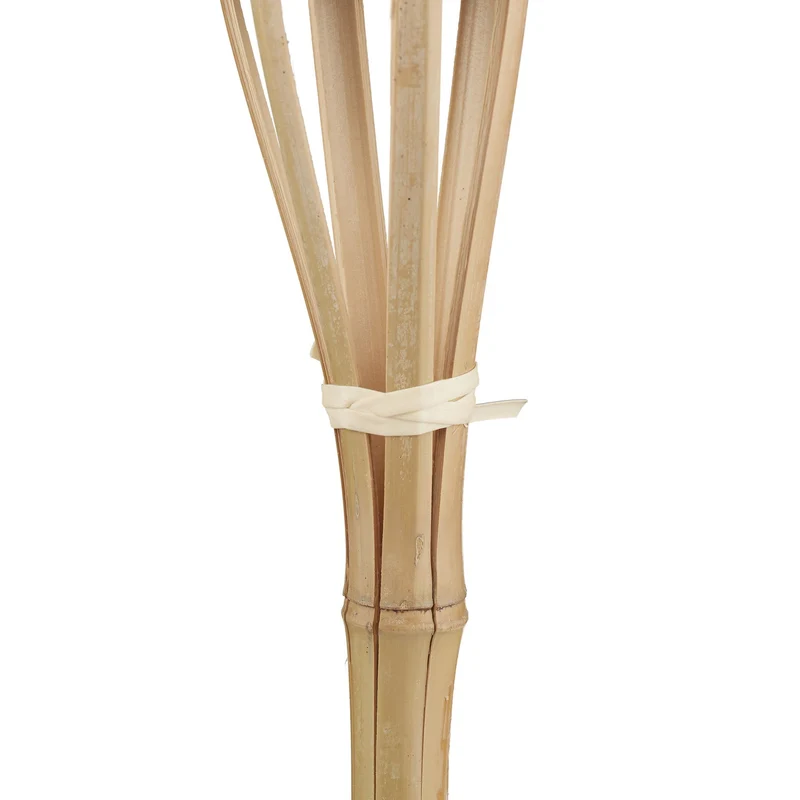 Lot de 12 torches de jardin décoratives éclairage d'ambiance 120 cm en bambou naturel 13_0012985