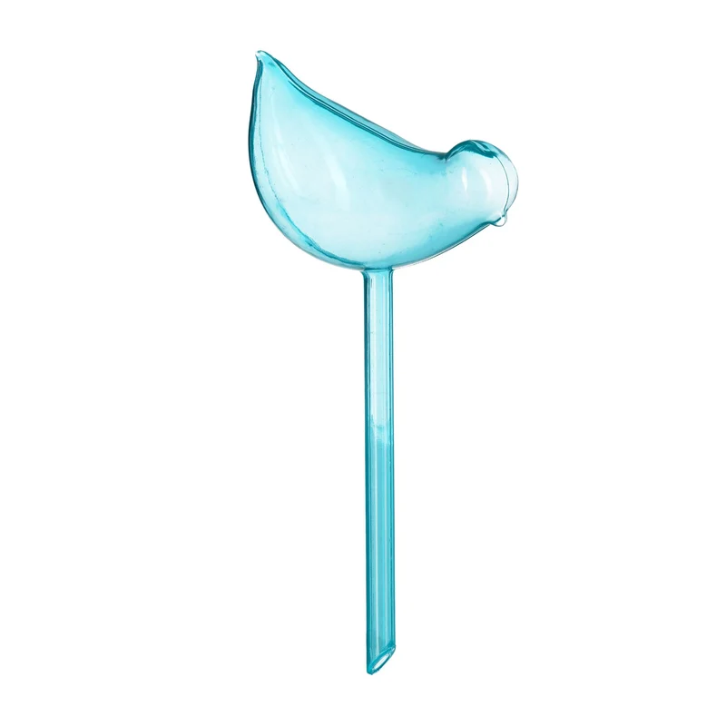Lot de 4 globes d'arrosage automatique décoratifs en forme d'oiseau pour plantes 14 x 25,5 cm en PVC bleu 13_0010727